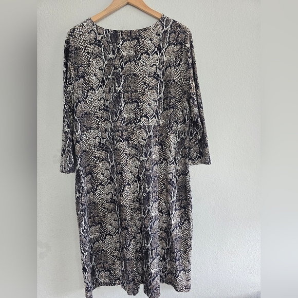 Talbots Snake Print Dress Womens 3X Plus Faux Wrap Casual Date Night New - Picture 14 of 14